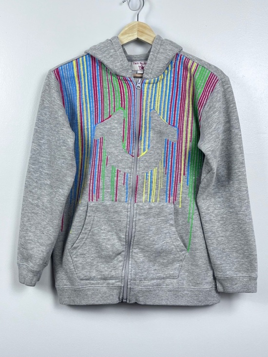 True Religion Other - True Religion Boys Full Zip Fleece Hoodie with Paint Drip Logo Size L; School
